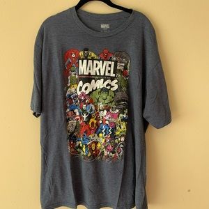 Marvel Comics Graphic T-Shirt Blue/Gray Size 2XL